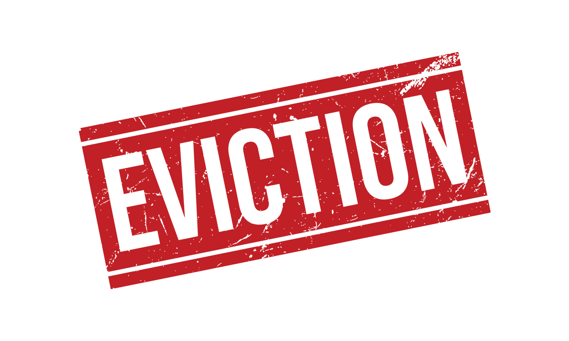 red box sign saying eviction 