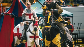 knight on a horse jousting 