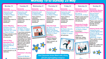 Calendar of events for Dementia Action Week 2025